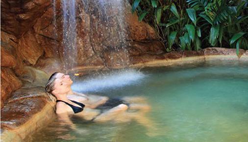 Couple enjoys freshwater pool